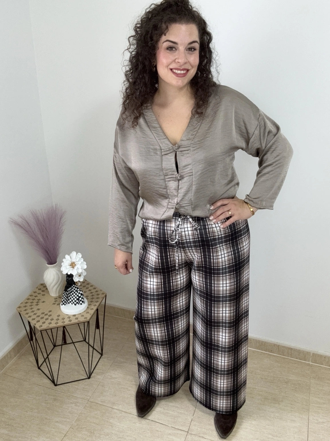 PANTALÓN CUADROS NEGRO